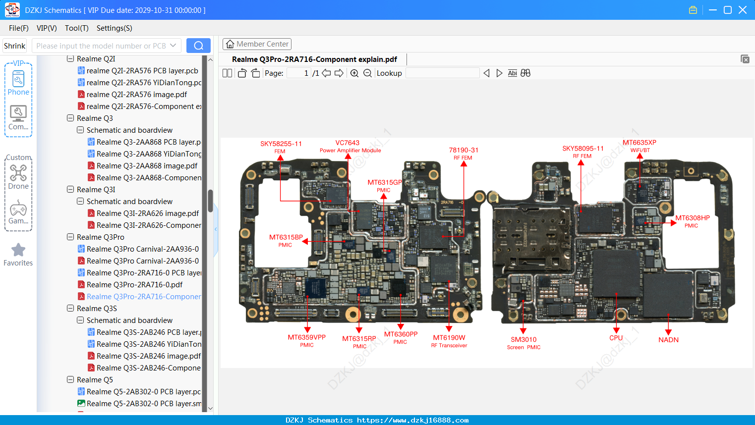 Realme Q3Pro-2RA716-Component Explain